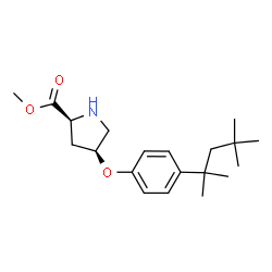 ChemSpider 2D Image | Methyl (4S)-4-[4-(2,4,4-trimethyl-2-pentanyl)phenoxy]-L-prolinate | C20H31NO3