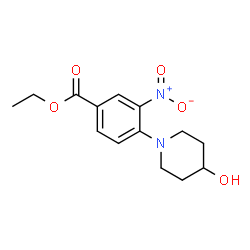 ChemSpider 2D Image | Ethyl 4-(4-hydroxy-1-piperidinyl)-3-nitrobenzoate | C14H18N2O5