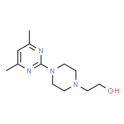 ChemSpider 2D Image | 2-[4-(4,6-Dimethyl-2-pyrimidinyl)-1-piperazinyl]ethanol | C12H20N4O