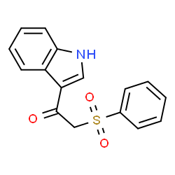 ChemSpider 2D Image | 1-(Indol-3-yl)-2-(phenylsulfonyl)ethanone | C16H13NO3S