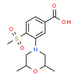 ChemSpider 2D Image | 3-(2,6-dimethylmorpholin-4-yl)-4-methanesulfonylbenzoic acid | C14H19NO5S