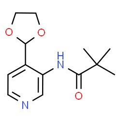 ChemSpider 2D Image | N-[4-(1,3-Dioxolan-2-yl)-3-pyridinyl]-2,2-dimethylpropanamide | C13H18N2O3