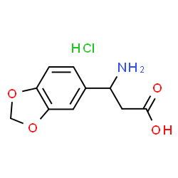 ChemSpider 2D Image | 3-amino-3-(2H-1,3-benzodioxol-5-yl)propanoic acid hydrochloride | C10H12ClNO4