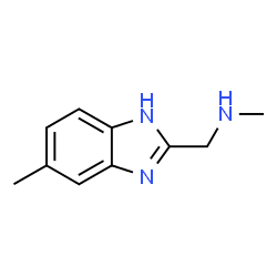 ChemSpider 2D Image | methyl[(5-methyl-1H-1,3-benzodiazol-2-yl)methyl]amine | C10H13N3