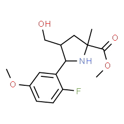 ChemSpider 2D Image | Methyl 5-(2-fluoro-5-methoxyphenyl)-4-(hydroxymethyl)-2-methylprolinate | C15H20FNO4