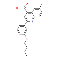 ChemSpider 2D Image | 2-(3-Butoxyphenyl)-6-methyl-4-quinolinecarboxylic acid | C21H21NO3
