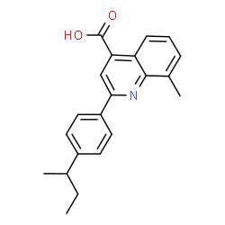 ChemSpider 2D Image | 2-(4-sec-Butylphenyl)-8-methyl-4-quinolinecarboxylic acid | C21H21NO2