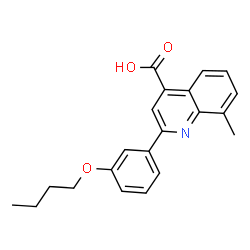 ChemSpider 2D Image | 2-(3-Butoxyphenyl)-8-methyl-4-quinolinecarboxylic acid | C21H21NO3