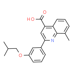 ChemSpider 2D Image | 2-(3-Isobutoxyphenyl)-8-methyl-4-quinolinecarboxylic acid | C21H21NO3