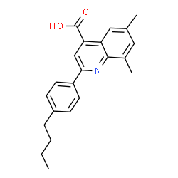 ChemSpider 2D Image | 2-(4-Butylphenyl)-6,8-dimethyl-4-quinolinecarboxylic acid | C22H23NO2