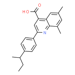 ChemSpider 2D Image | 2-(4-sec-Butylphenyl)-6,8-dimethyl-4-quinolinecarboxylic acid | C22H23NO2