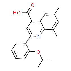 ChemSpider 2D Image | 2-(2-Isopropoxyphenyl)-6,8-dimethyl-4-quinolinecarboxylic acid | C21H21NO3