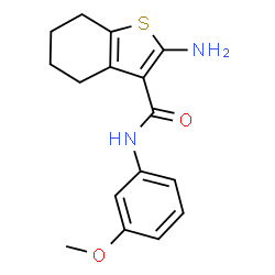 ChemSpider 2D Image | 2-Amino-N-(3-methoxyphenyl)-4,5,6,7-tetrahydro-1-benzothiophene-3-carboxamide | C16H18N2O2S