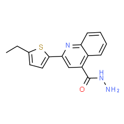 ChemSpider 2D Image | 2-(5-Ethyl-2-thienyl)-4-quinolinecarbohydrazide | C16H15N3OS