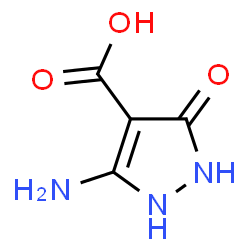 ChemSpider 2D Image | 3-amino-5-oxo-1,2-dihydropyrazole-4-carboxylic acid | C4H5N3O3