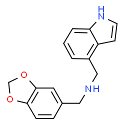 ChemSpider 2D Image | N-(1,3-Benzodioxol-5-ylmethyl)-1H-indole-4-methanamine | C17H16N2O2