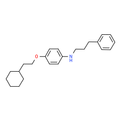 ChemSpider 2D Image | 4-(2-Cyclohexylethoxy)-N-(3-phenylpropyl)aniline | C23H31NO
