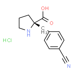 ChemSpider 2D Image | 2-(4-Cyanobenzyl)-D-proline hydrochloride (1:1) | C13H15ClN2O2