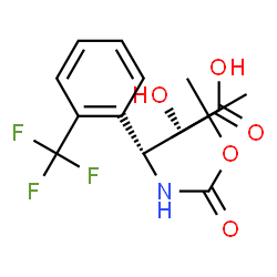 ChemSpider 2D Image | (2R,3R)-2-Hydroxy-3-({[(2-methyl-2-propanyl)oxy]carbonyl}amino)-3-[2-(trifluoromethyl)phenyl]propanoic acid | C15H18F3NO5