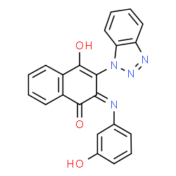ChemSpider 2D Image | (2Z)-3-(1H-Benzotriazol-1-yl)-4-hydroxy-2-[(3-hydroxyphenyl)imino]-1(2H)-naphthalenone | C22H14N4O3