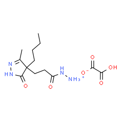 ChemSpider 2D Image | [3-(4-Butyl-3-methyl-5-oxo-4,5-dihydro-1H-pyrazol-4-yl)propanoyl]hydrazinium hydrogen oxalate | C13H22N4O6