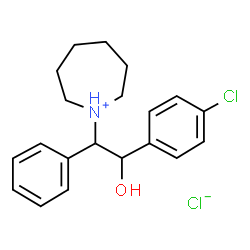ChemSpider 2D Image | 1-[2-(4-Chlorophenyl)-2-hydroxy-1-phenylethyl]azepanium chloride | C20H25Cl2NO
