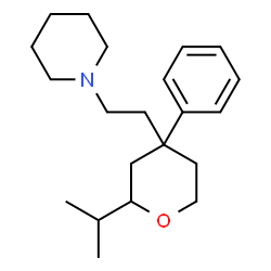 ChemSpider 2D Image | 1-[2-(2-Isopropyl-4-phenyltetrahydro-2H-pyran-4-yl)ethyl]piperidine | C21H33NO