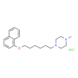 ChemSpider 2D Image | 1-Methyl-4-[6-(1-naphthyloxy)hexyl]piperazine hydrochloride (1:1) | C21H31ClN2O
