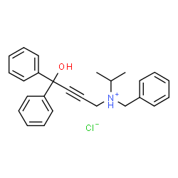 ChemSpider 2D Image | N-Benzyl-4-hydroxy-N-isopropyl-4,4-diphenyl-2-butyn-1-aminium chloride | C26H28ClNO