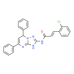 ChemSpider 2D Image | (2E)-3-(2-Chlorophenyl)-N-(5,7-diphenyl-1,7-dihydro[1,2,4]triazolo[1,5-a]pyrimidin-2-yl)acrylamide | C26H20ClN5O