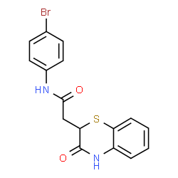 ChemSpider 2D Image | N-(4-Bromophenyl)-2-(3-oxo-3,4-dihydro-2H-1,4-benzothiazin-2-yl)acetamide | C16H13BrN2O2S