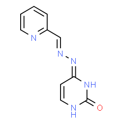 ChemSpider 2D Image | 4-[(2E)-2-(2-Pyridinylmethylene)hydrazino]-2(1H)-pyrimidinone | C10H9N5O