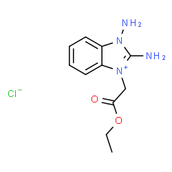 ChemSpider 2D Image | 1,2-Diamino-3-(2-ethoxy-2-oxoethyl)-1H-benzimidazol-3-ium chloride | C11H15ClN4O2