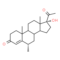 ChemSpider 2D Image | (6alpha,8xi,9xi,10xi,13xi,14xi)-17-Hydroxy-6-methylpregn-4-ene-3,20-dione | C22H32O3