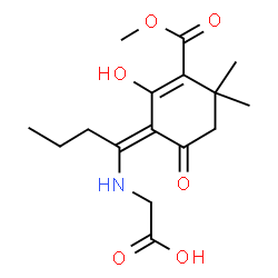ChemSpider 2D Image | N-{(1Z)-1-[2-Hydroxy-3-(methoxycarbonyl)-4,4-dimethyl-6-oxo-2-cyclohexen-1-ylidene]butyl}glycine | C16H23NO6