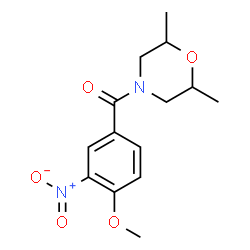 ChemSpider 2D Image | (2,6-Dimethyl-4-morpholinyl)(4-methoxy-3-nitrophenyl)methanone | C14H18N2O5