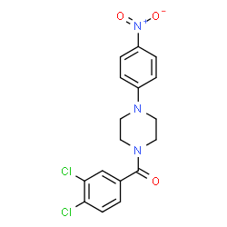 ChemSpider 2D Image | 1-(3,4-dichlorobenzoyl)-4-(4-nitrophenyl)piperazine | C17H15Cl2N3O3