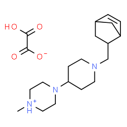 ChemSpider 2D Image | 4-[1-(Bicyclo[2.2.1]hept-5-en-2-ylmethyl)-4-piperidinyl]-1-methylpiperazin-1-ium hydrogen oxalate | C20H33N3O4