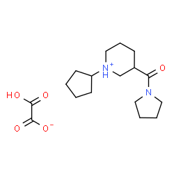 ChemSpider 2D Image | 1-Cyclopentyl-3-(1-pyrrolidinylcarbonyl)piperidinium hydrogen oxalate | C17H28N2O5