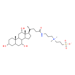 ChemSpider 2D Image | 3-[Dimethyl(3-{[(3alpha,7alpha,8xi,9xi,12alpha,14xi)-3,7,12-trihydroxy-24-oxocholan-24-yl]amino}propyl)ammonio]-1-propanesulfonate | C32H58N2O7S