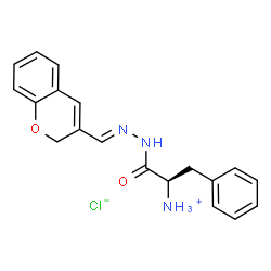 ChemSpider 2D Image | (2R)-1-[(2E)-2-(2H-Chromen-3-ylmethylene)hydrazino]-1-oxo-3-phenyl-2-propanaminium chloride | C19H20ClN3O2