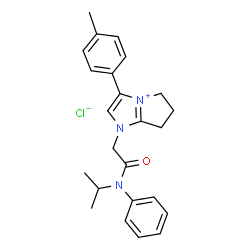 ChemSpider 2D Image | 1-{2-[Isopropyl(phenyl)amino]-2-oxoethyl}-3-(4-methylphenyl)-1,5,6,7-tetrahydropyrrolo[1,2-a]imidazol-4-ium chloride | C24H28ClN3O