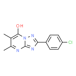 ChemSpider 2D Image | 2-(4-Chlorophenyl)-5,6-dimethyl[1,2,4]triazolo[1,5-a]pyrimidin-7-ol | C13H11ClN4O