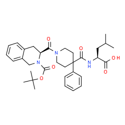 ChemSpider 2D Image | N-[(1-{[(3S)-2-{[(2-Methyl-2-propanyl)oxy]carbonyl}-1,2,3,4-tetrahydro-3-isoquinolinyl]carbonyl}-4-phenyl-4-piperidinyl)carbonyl]-L-leucine | C33H43N3O6