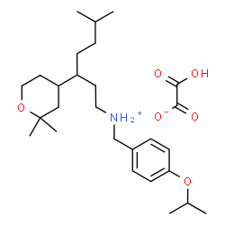 ChemSpider 2D Image | 3-(2,2-Dimethyltetrahydro-2H-pyran-4-yl)-N-(4-isopropoxybenzyl)-6-methyl-1-heptanaminium hydrogen oxalate | C27H45NO6