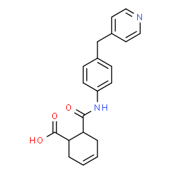 ChemSpider 2D Image | 6-{[4-(4-Pyridinylmethyl)phenyl]carbamoyl}-3-cyclohexene-1-carboxylic acid | C20H20N2O3