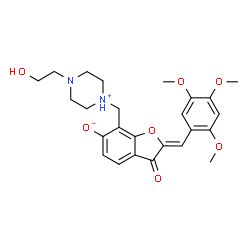 ChemSpider 2D Image | (2Z)-6-hydroxy-7-{[4-(2-hydroxyethyl)piperazin-1-yl]methyl}-2-(2,4,5-trimethoxybenzylidene)-1-benzofuran-3(2H)-one | C25H30N2O7