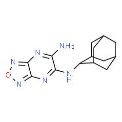 ChemSpider 2D Image | N-(Adamantan-2-yl)[1,2,5]oxadiazolo[3,4-b]pyrazine-5,6-diamine | C14H18N6O