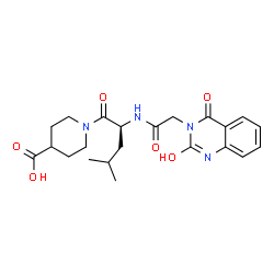 ChemSpider 2D Image | 1-{N-[(2,4-Dioxo-1,4-dihydro-3(2H)-quinazolinyl)acetyl]-L-leucyl}-4-piperidinecarboxylic acid | C22H28N4O6