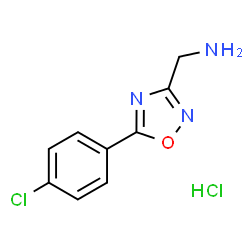 ChemSpider 2D Image | (5-(4-chlorophenyl)-1,2,4-oxadiazol-3-yl)methanamine hydrochloride | C9H9Cl2N3O